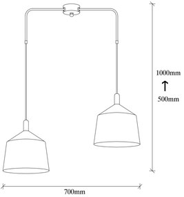 Candeeiro Suspenso Saglam – Preto e Dourado – 70 x 70 cm