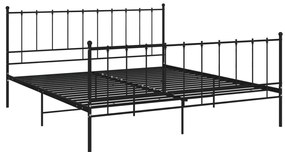 Estrutura de cama 200x200 cm metal preto