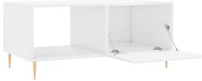 Mesa de centro 90x50x40 cm madeira processada branco brilhante