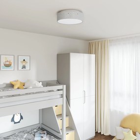 Luzes de Teto com Abajur Estelar Cinza Ø 38 cm Tecido E27