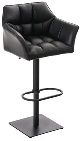 Banco de bar Damaso em couro sintético e com estrutura preta 64 x 88-113 x 45 cm Preto