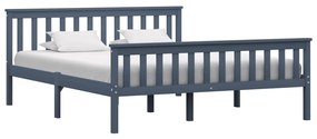vidaXL Estrutura de cama em pinho maciço 160x200 cm cinzento