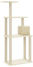Árvore para gatos c/ postes arranhadores sisal 147 cm cor creme