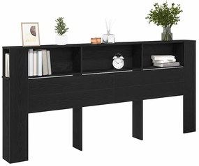 Cabeceira Cabinet vidaXL Preto Carvalho 220x18,5x104,5 cm