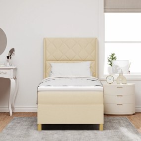Cama Box com Colchão vidaXL em Creme - 90x200 cm Tecido