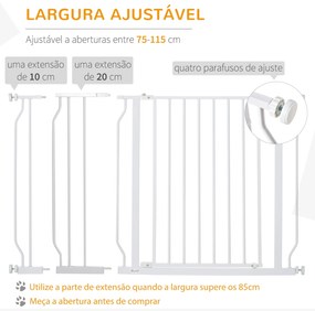 PawHut Barreira de Segurança para Cães Extensível para Escadas e Porta