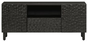 Móvel de TV 105x33x46 cm madeira de mangueira maciça preto