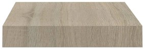 Prateleiras de parede suspensas 2pcs 23x23,5x3,8cm MDF carvalho