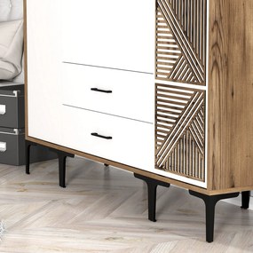 Guarda-Roupa Kumsal STP – Nogueira e Branco – 160x47,5x201,4 cm