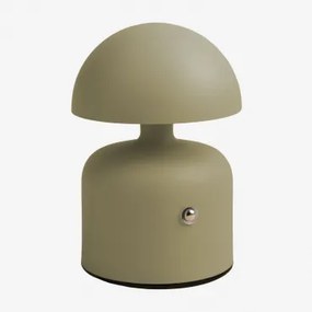 Luminária De Mesa Led De Ferro Sem Fio Nantali Verde Cáqui - Sklum