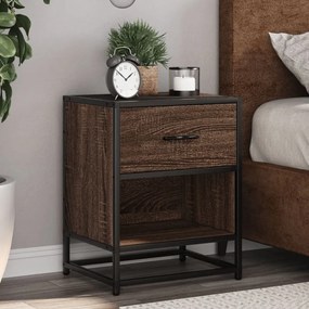 vidaXL Mesas de cabeceira 2 pcs derivados de madeira carvalho castanho
