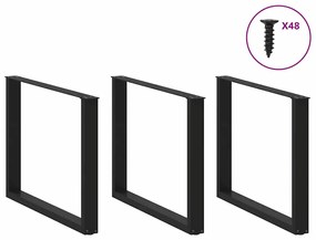 Pés para mesa de jantar em formato de U, 2 peças, preto, 100x(72-73) c