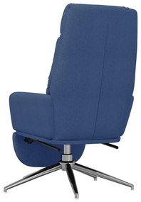 Cadeira de descanso com apoio de pés tecido azul