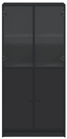 Armário alto c/ portas 68x37x142 cm derivados de madeira preto