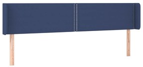 Cabeceira de cama c/ luzes LED tecido 203x16x78/88 cm azul