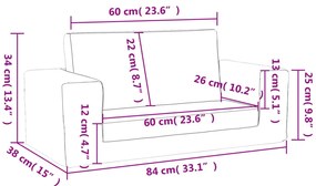 Sofá-cama infantil de 2 lugares pelúcia macia antracite