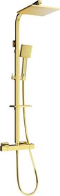 Mexen CQ45 conjunto de chuveiro de superfície com chuveiro de teto e torneira termostática, dourado - 772504595-50