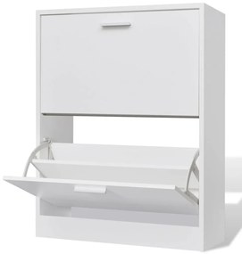 Sapateira com 2 compartimentos madeira branco