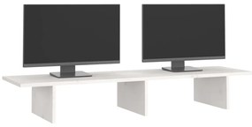 Suporte para monitor 100x27x15 cm pinho maciço branco