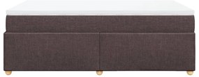 Cama boxspring com colchão 120x190 cm tecido castanho-escuro