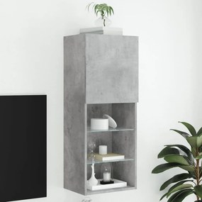vidaXL Móvel de TV com luzes LED 40,5x30x102 cm cinzento cimento