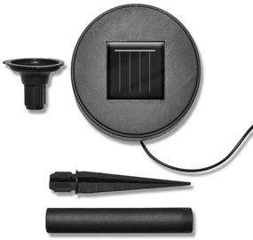 Candeeiros globo de jardim 3 pcs LED com estacas e painel solar