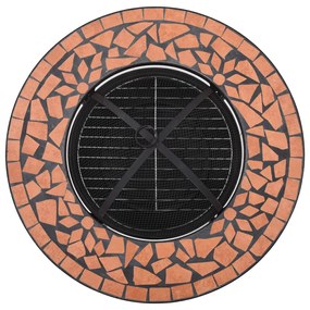 Mesa braseira em mosaico 68 cm cerâmica terracota