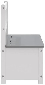 Banco de arrumação infantil 60x30x55 cm MDF branco e cinzento