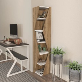 Estante Arrow – Nogueira e Branco – 31,8 cm Largura x 165 cm Altura x