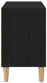 Gabinete de TV Carvalho Preto - 69.5x30x50 cm, Feito de Madeira de Eng