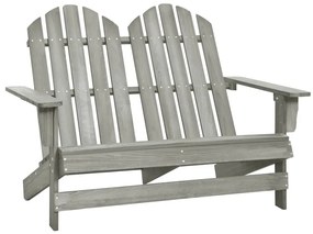 Cadeira de jardim Adirondack 2 lugares abeto maciço cinzento