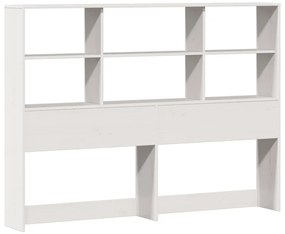Cama com estante sem colchão 140x190 cm pinho maciço branco