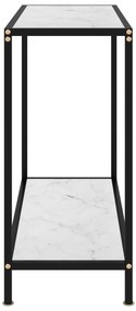 Mesa consola 80x35x75 cm vidro temperado branco