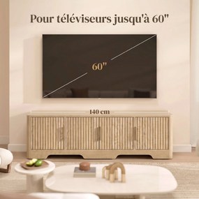 Móvel TV, 140 x 40 x 40 cm, Para Televisores até 60 Polegadas, Cor Carvalho