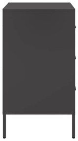 Mesas de cabeceira 2 pcs 36x39x68 cm aço preto