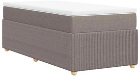 Cama com molas/colchão 90x200 cm tecido castanho-acinzentado
