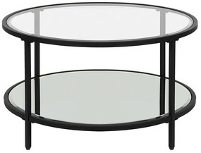 Mesa de centro preta com tampo de vidro ⌀ 70 cm BIRNEY Beliani