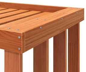 Suporte lenha exterior 109x52x106 cm pinho maciço castanho cera