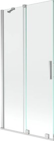 Mexen Velar divisória de chuveiro deslizante de 2 painéis 95 x 150 cm, transparente, cromado - 896-095-000-01-01