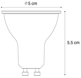 Conjunto de 5 GU10 dimbare LED lamp 3W 200 lm 2200 - 6500K