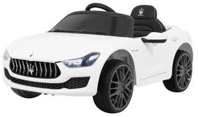 Carro elétrico para Crianças 12V Maserati Ghibli Rodas de EVA, Assento de couro Branco