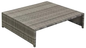 5 pcs conjunto lounge de jardim c/ almofadões vime PE cinzento