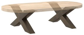 Pés para mesa de centro em formato de X, 2 peças, aço natural, 70x(30-