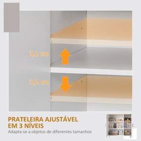 Aparador para Sala de Estar Móvel Buffet com 3 Portas e Prateleiras Ajustáveis 90x30x90 cm Branco e Madeira