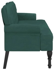 Banco com encosto 119,5x64,5x75 cm veludo verde-escuro
