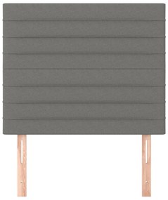 Cabeceira de cama 2 pcs tecido 90x5x78/88 cm cinzento-escuro