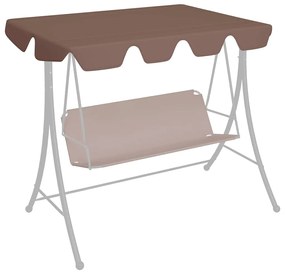 Toldo suplente p/ baloiço de jardim 150/130x105/70 cm castanho