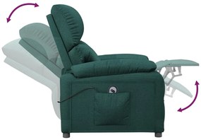 Poltrona elétrica reclinável tecido verde-escuro