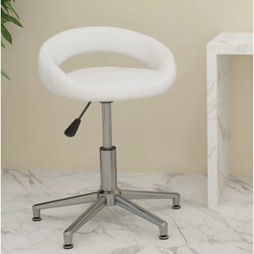 vidaXL Cadeira de escritório giratória couro artificial branco