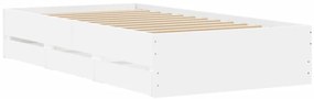 Estrutura cama c/ gavetas 75x190 cm derivados de madeira branco
